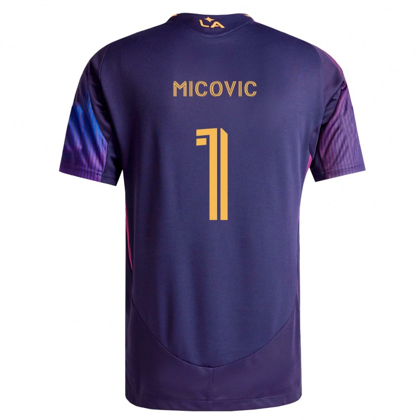 Danxen Hombre Camiseta Novak Mićović #1 Morado Profundo Amarillo 2ª Equipación 2026/27 La Camisa