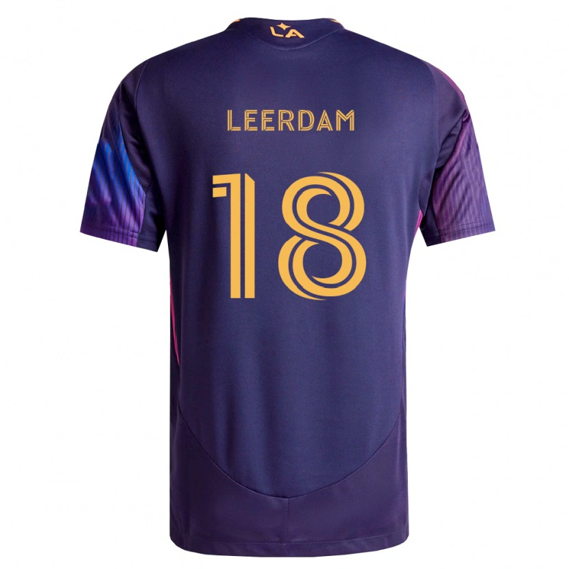 Danxen Hombre Camiseta Kelvin Leerdam #18 Morado Profundo Amarillo 2ª Equipación 2026/27 La Camisa