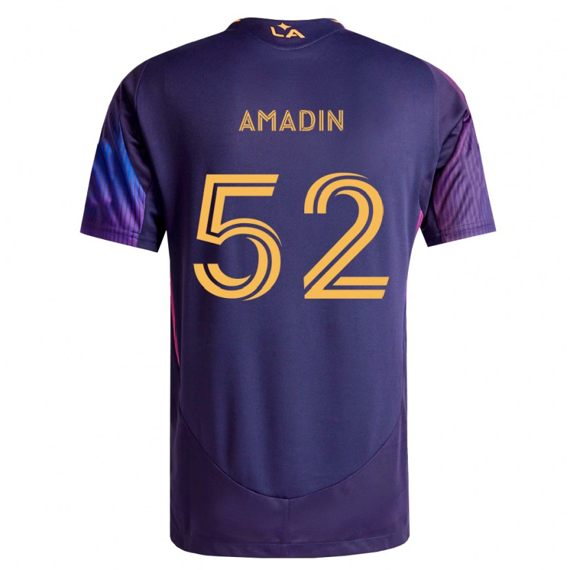 Danxen Hombre Camiseta Elijah Amadin #52 Morado Profundo Amarillo 2ª Equipación 2026/27 La Camisa