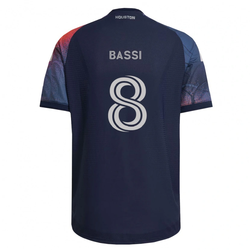 Danxen Hombre Camiseta Amine Bassi #8 Azul Profundo Blanco Naranja 2ª Equipación 2026/27 La Camisa