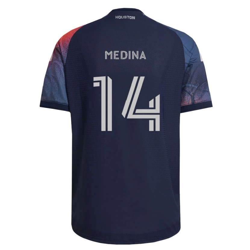 Danxen Hombre Camiseta Jeferson Medina #14 Azul Profundo Blanco Naranja 2ª Equipación 2026/27 La Camisa