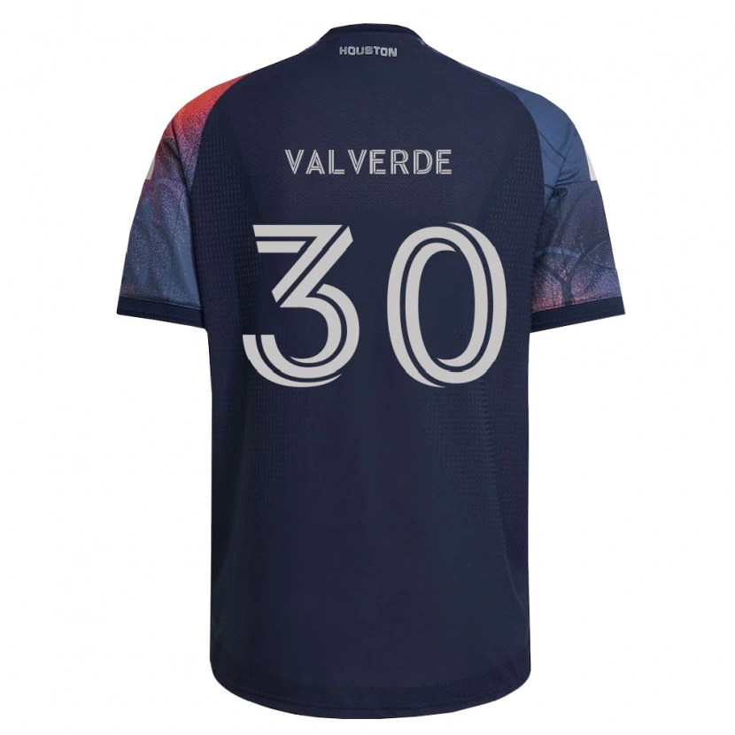 Danxen Hombre Camiseta Jefferson Valverde #30 Azul Profundo Blanco Naranja 2ª Equipación 2026/27 La Camisa