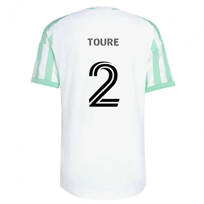 Danxen Hombre Camiseta Cheick Touré #2 Verde Claro Negro Blanco 2ª Equipación 2026/27 La Camisa