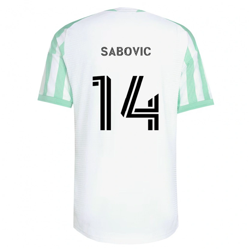 Danxen Hombre Camiseta Besard Šabović #14 Verde Claro Negro Blanco 2ª Equipación 2026/27 La Camisa