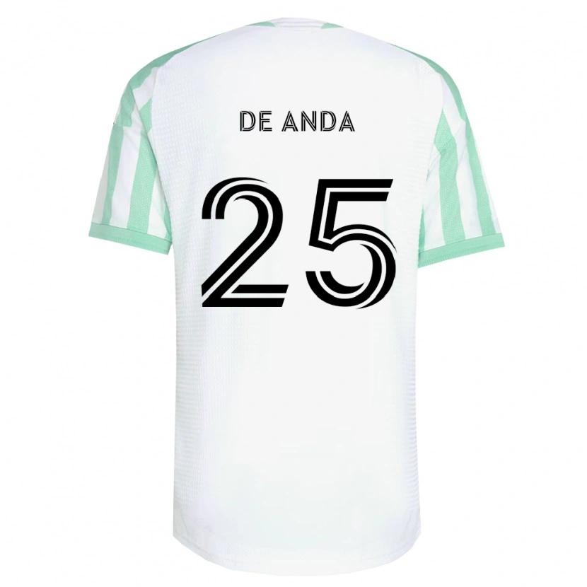 Danxen Hombre Camiseta Anthony De Anda #25 Verde Claro Negro Blanco 2ª Equipación 2026/27 La Camisa