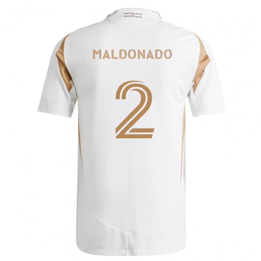 Danxen Hombre Camiseta Denil Maldonado #2 Blanco Marrón 2ª Equipación 2026/27 La Camisa