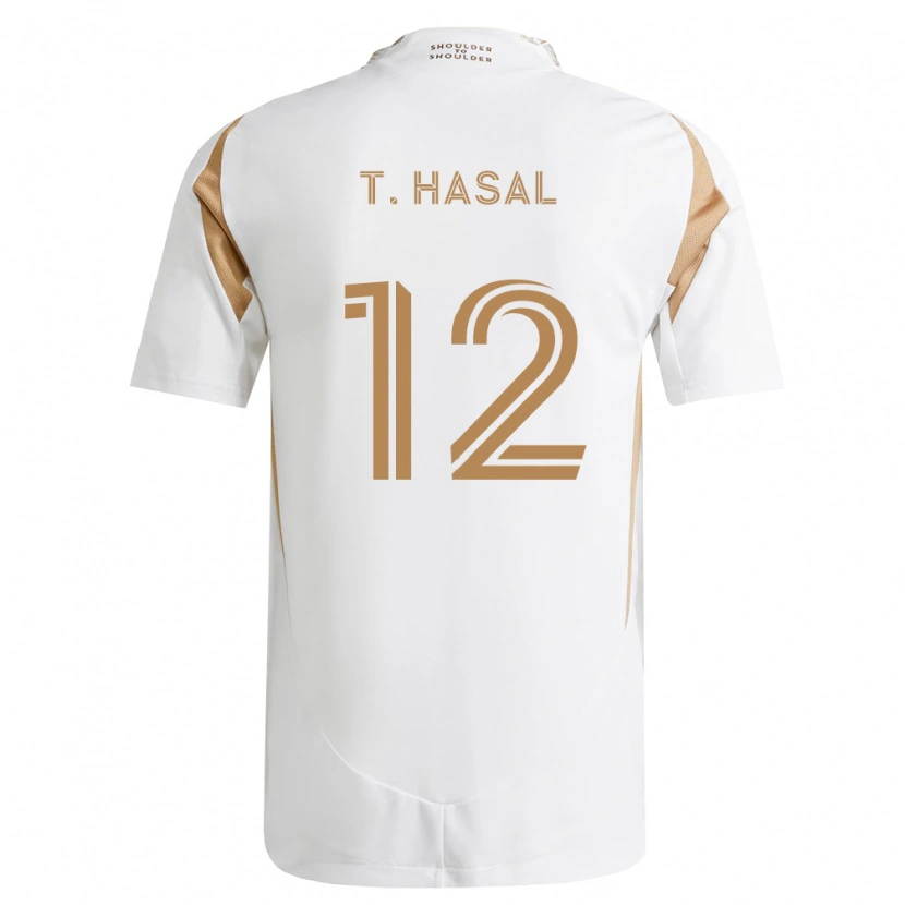 Danxen Hombre Camiseta Thomas Hasal #12 Blanco Marrón 2ª Equipación 2026/27 La Camisa