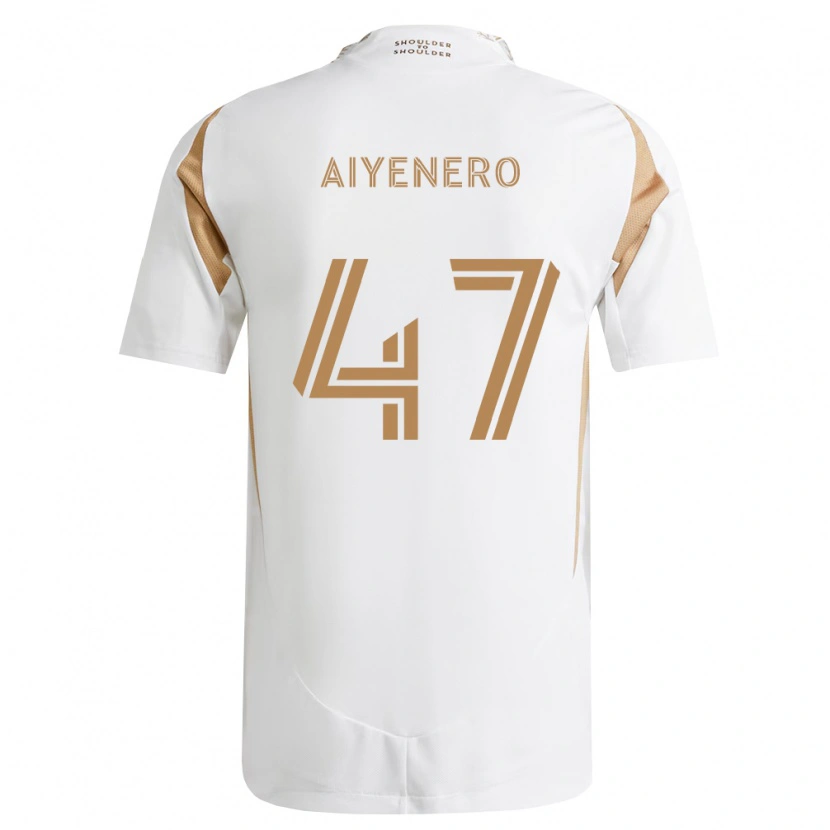 Danxen Hombre Camiseta Marius Aiyenero #47 Blanco Marrón 2ª Equipación 2026/27 La Camisa