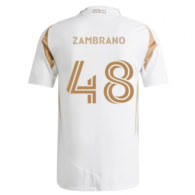 Danxen Hombre Camiseta Gavin Zambrano #48 Blanco Marrón 2ª Equipación 2026/27 La Camisa