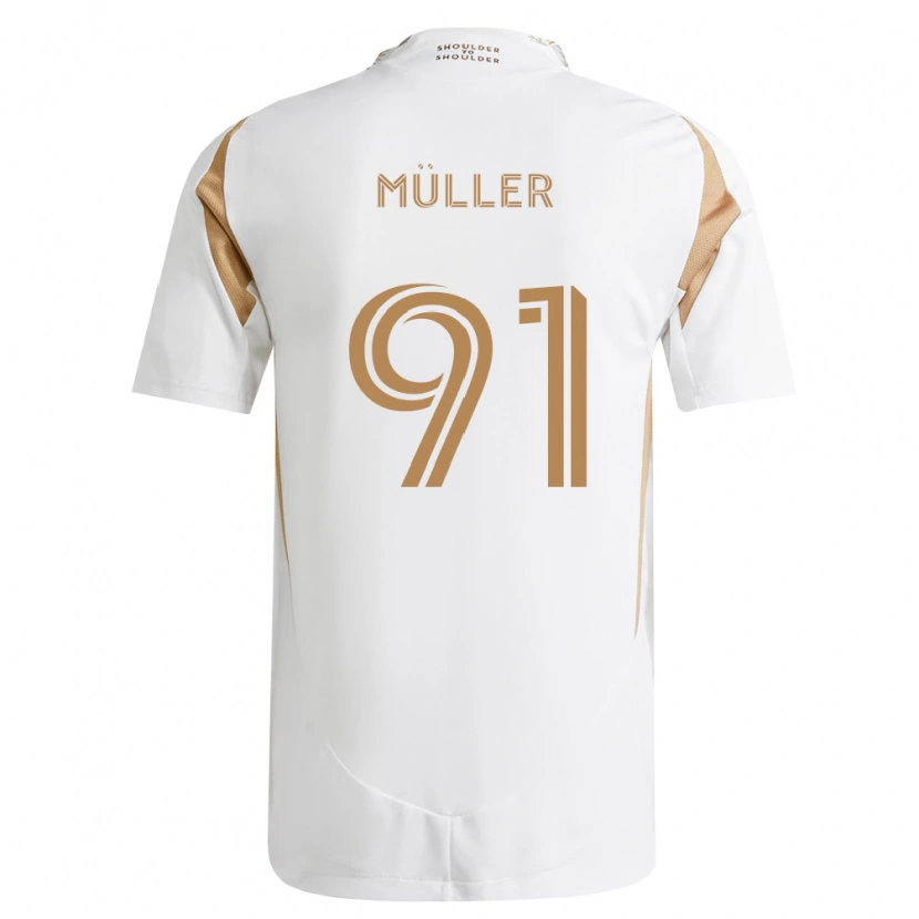 Danxen Hombre Camiseta Luis Müller #91 Blanco Marrón 2ª Equipación 2026/27 La Camisa