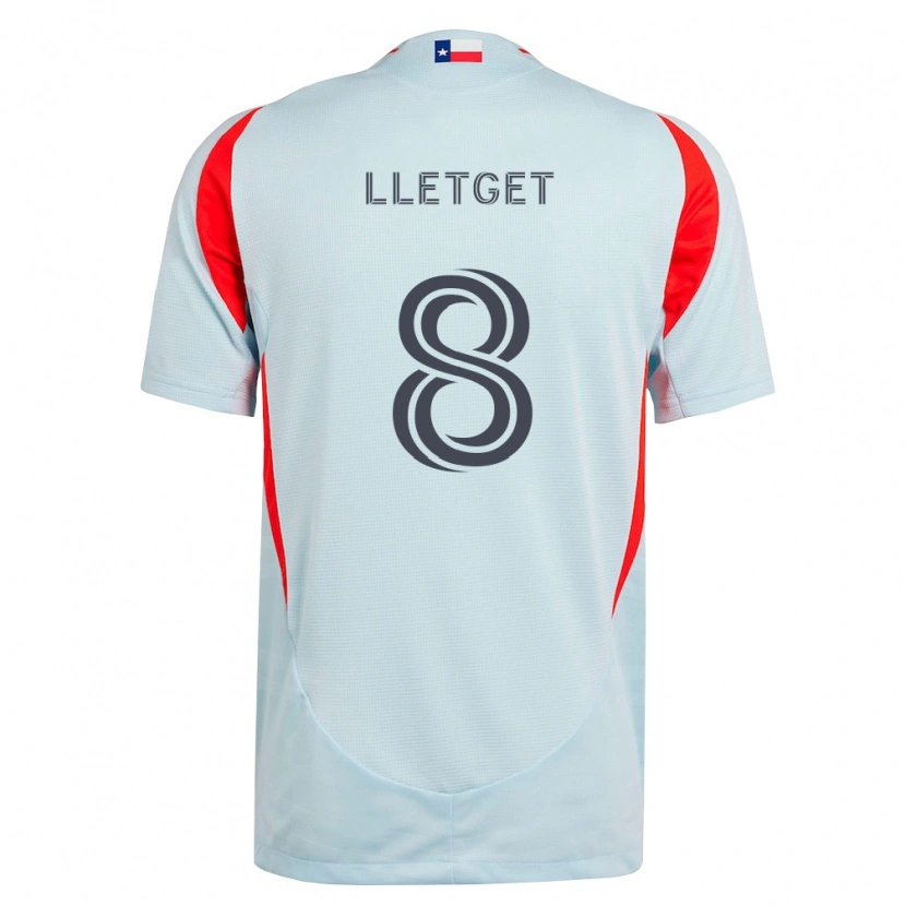 Danxen Hombre Camiseta Sebastian Lletget #8 Gris Oscuro Blanco Rojo 2ª Equipación 2026/27 La Camisa