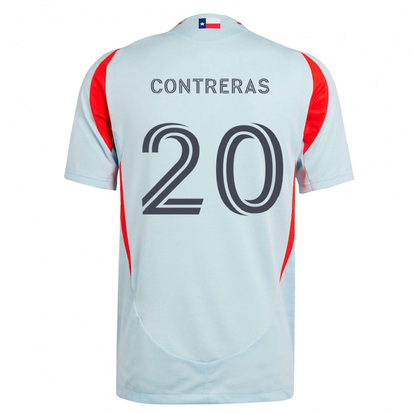 Danxen Hombre Camiseta Jaidyn Contreras #20 Gris Oscuro Blanco Rojo 2ª Equipación 2026/27 La Camisa