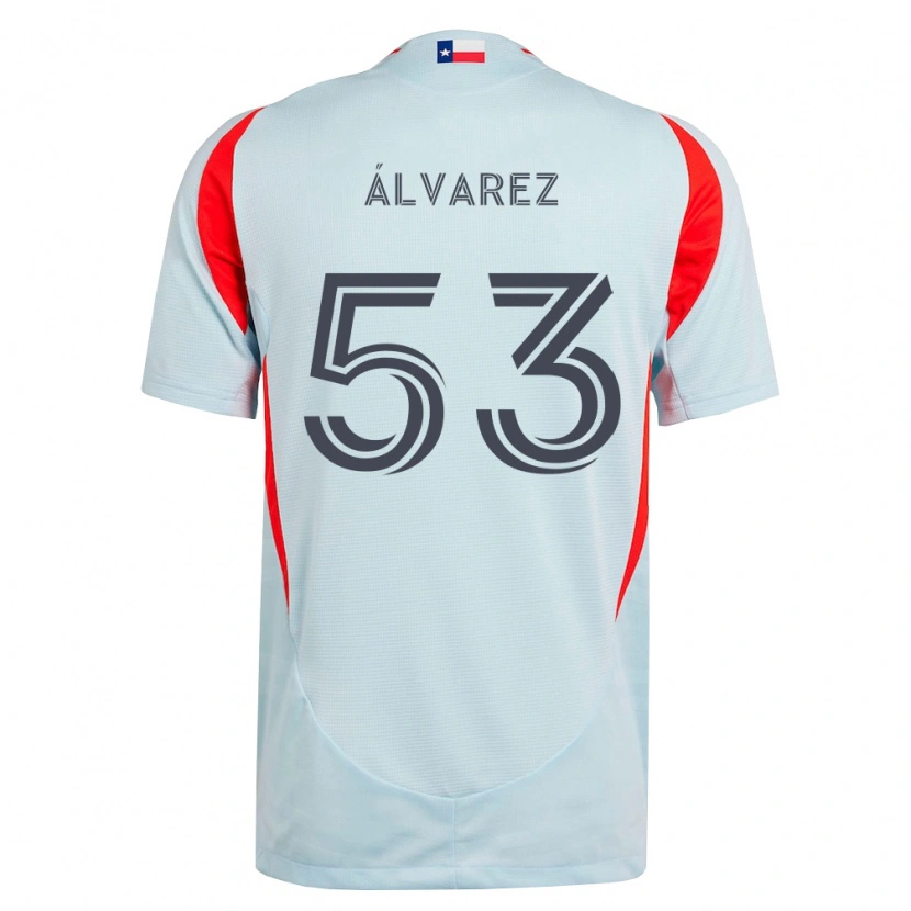 Danxen Hombre Camiseta Giomar Álvarez #53 Gris Oscuro Blanco Rojo 2ª Equipación 2026/27 La Camisa