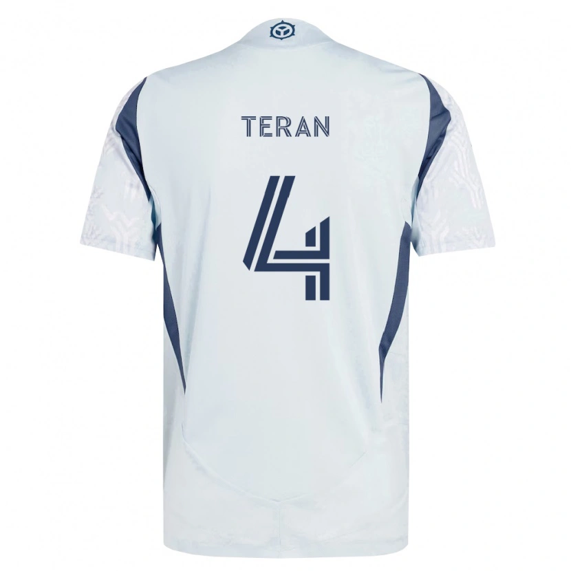 Danxen Hombre Camiseta Carlos Terán #4 Azul Gris Blanco 2ª Equipación 2026/27 La Camisa