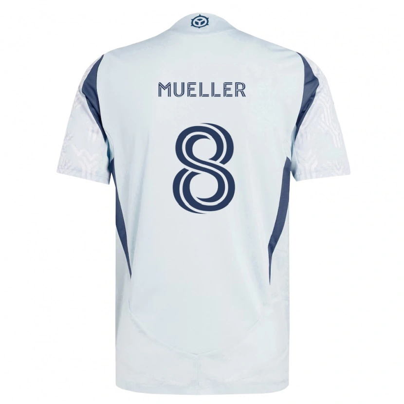 Danxen Hombre Camiseta Chris Mueller #8 Azul Gris Blanco 2ª Equipación 2026/27 La Camisa