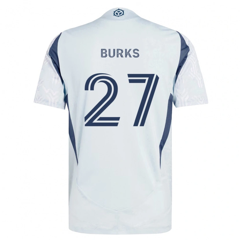 Danxen Hombre Camiseta Kendall Burks #27 Azul Gris Blanco 2ª Equipación 2026/27 La Camisa