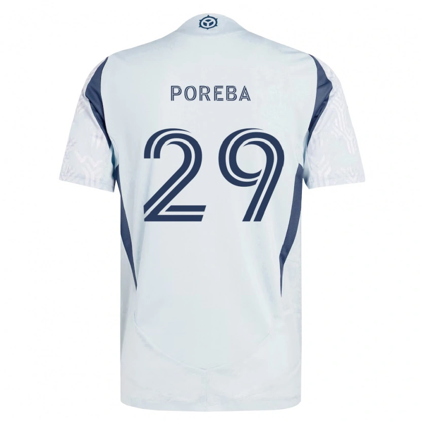 Danxen Hombre Camiseta David Poreba #29 Azul Gris Blanco 2ª Equipación 2026/27 La Camisa