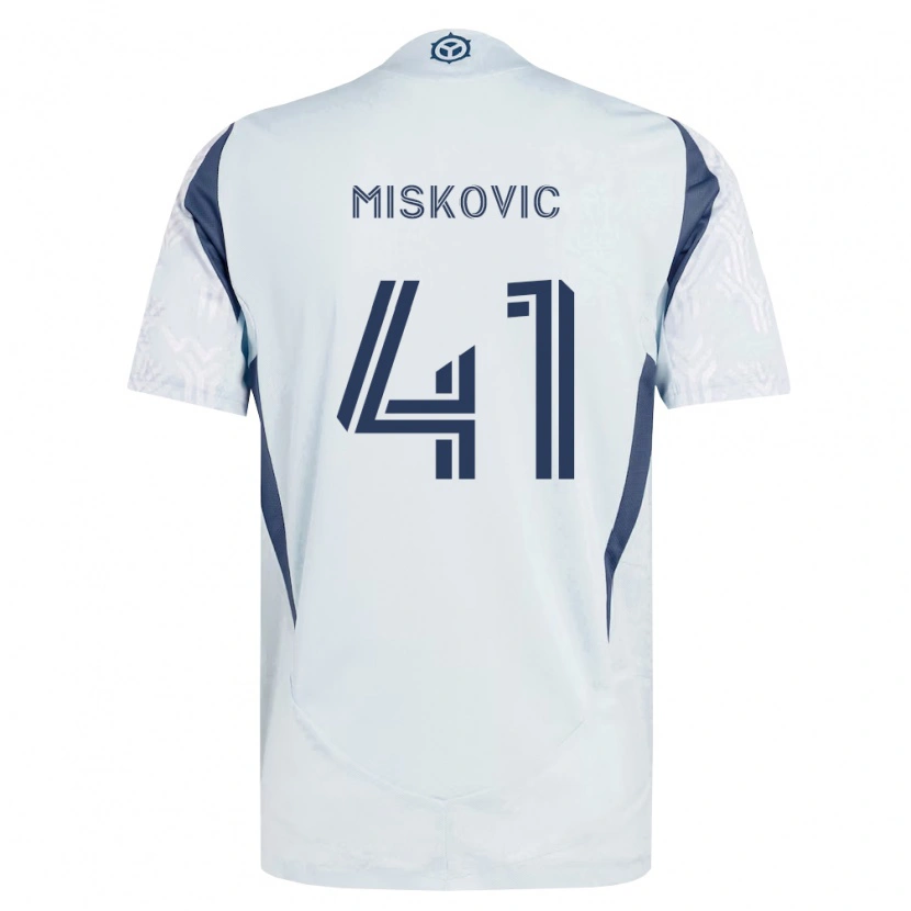 Danxen Hombre Camiseta Mihajlo Miskovic #41 Azul Gris Blanco 2ª Equipación 2026/27 La Camisa