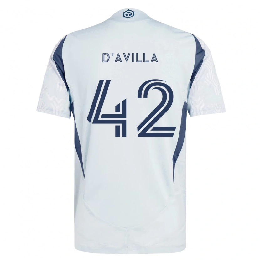 Danxen Hombre Camiseta Djé D'avilla #42 Azul Gris Blanco 2ª Equipación 2026/27 La Camisa