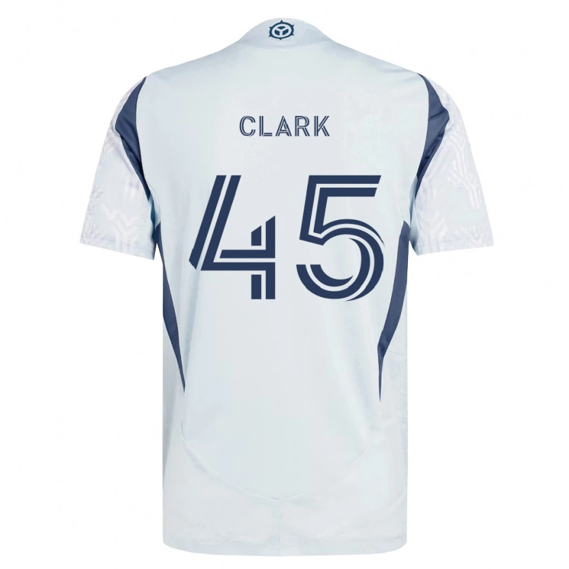 Danxen Hombre Camiseta Mateo Clark #45 Azul Gris Blanco 2ª Equipación 2026/27 La Camisa