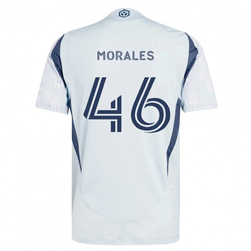 Danxen Hombre Camiseta Christopher Morales #46 Azul Gris Blanco 2ª Equipación 2026/27 La Camisa