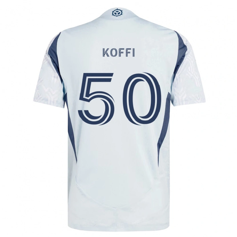 Danxen Hombre Camiseta Christian Koffi #50 Azul Gris Blanco 2ª Equipación 2026/27 La Camisa