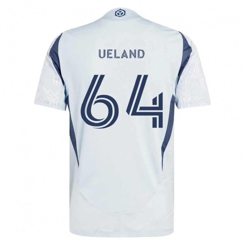 Danxen Hombre Camiseta Andreas Ueland #64 Azul Gris Blanco 2ª Equipación 2026/27 La Camisa