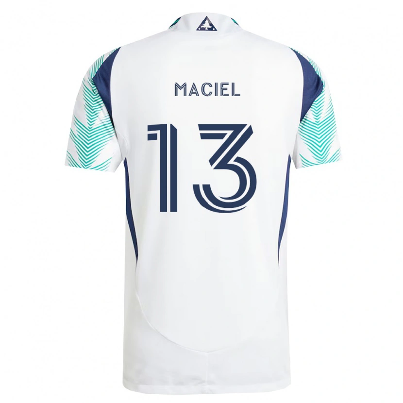 Danxen Hombre Camiseta Maciel #13 Blanco Azul Marino Verde Claro 2ª Equipación 2026/27 La Camisa