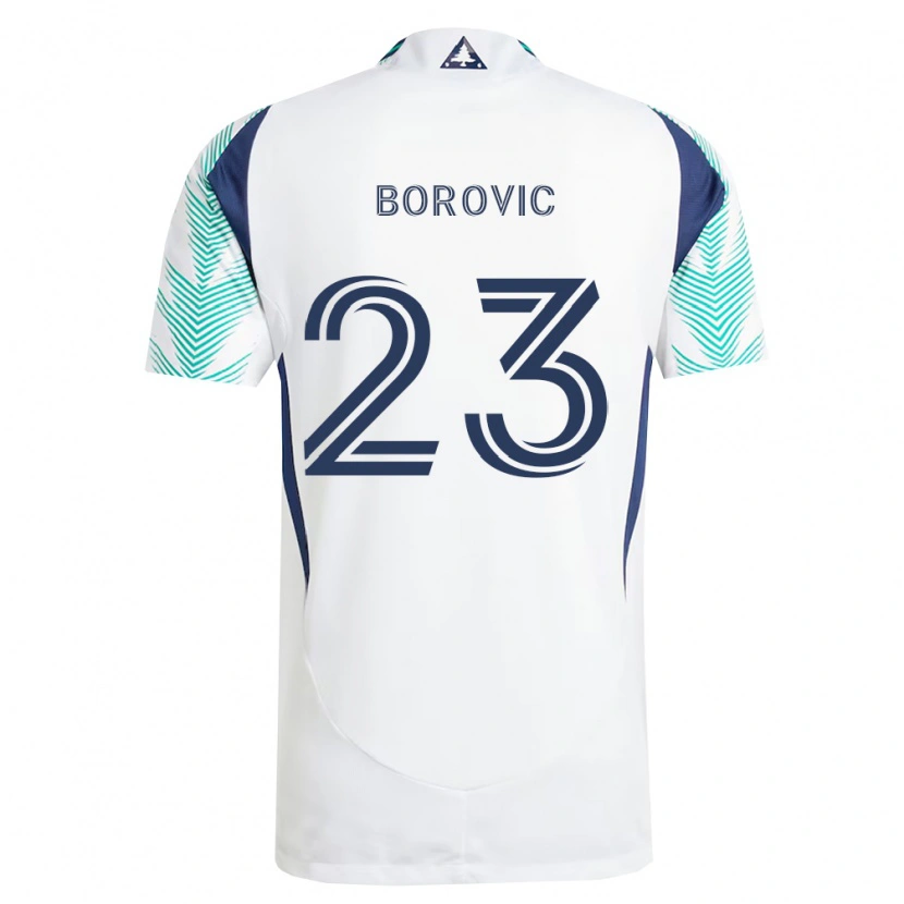 Danxen Hombre Camiseta Luka Borovic #23 Blanco Azul Marino Verde Claro 2ª Equipación 2026/27 La Camisa
