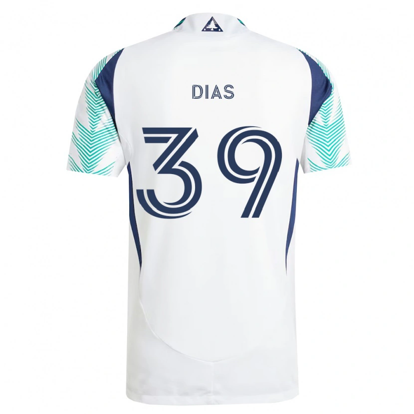 Danxen Hombre Camiseta Marcos Dias #39 Blanco Azul Marino Verde Claro 2ª Equipación 2026/27 La Camisa