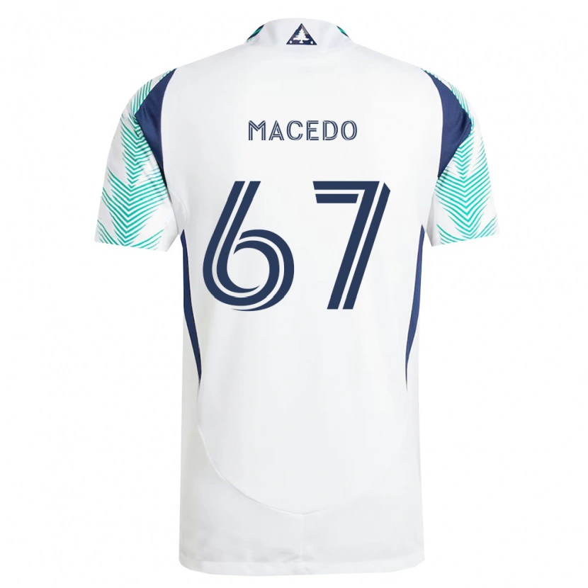 Danxen Hombre Camiseta Josh Macedo #67 Blanco Azul Marino Verde Claro 2ª Equipación 2026/27 La Camisa