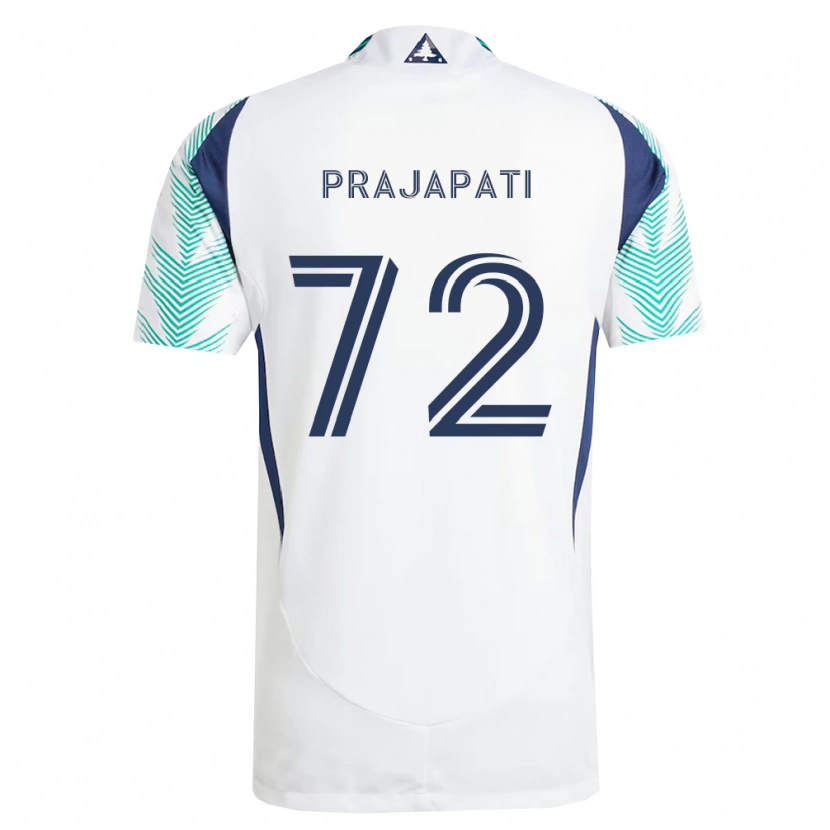 Danxen Hombre Camiseta Aarin Prajapati #72 Blanco Azul Marino Verde Claro 2ª Equipación 2026/27 La Camisa