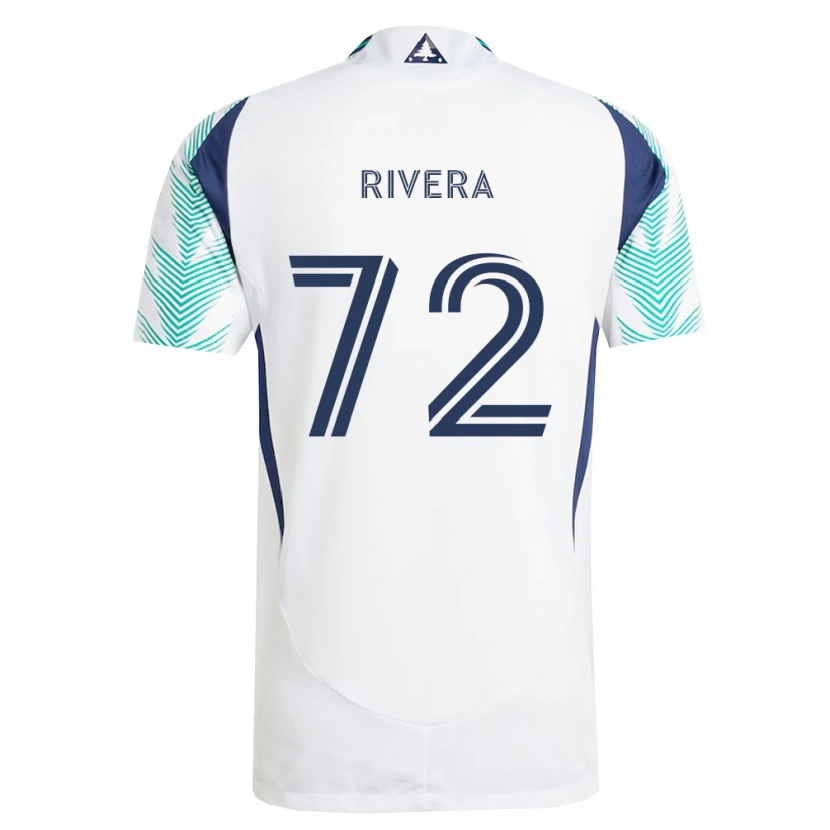 Danxen Hombre Camiseta Damián Rivera #72 Blanco Azul Marino Verde Claro 2ª Equipación 2026/27 La Camisa