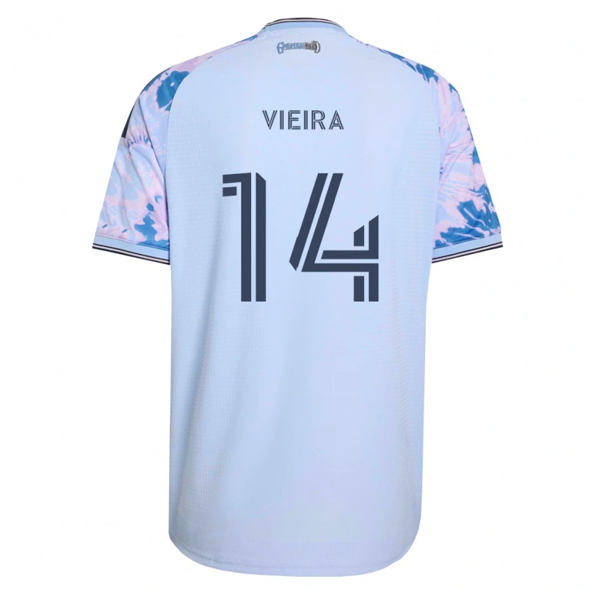 Danxen Hombre Camiseta Ronaldo Vieira #14 Azul Real Blanco Negro 2ª Equipación 2026/27 La Camisa