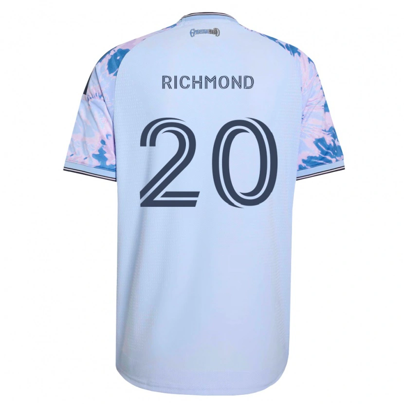 Danxen Hombre Camiseta Will Richmond #20 Azul Real Blanco Negro 2ª Equipación 2026/27 La Camisa