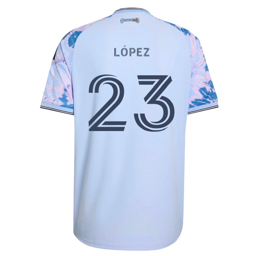 Danxen Hombre Camiseta Hernán López #23 Azul Real Blanco Negro 2ª Equipación 2026/27 La Camisa
