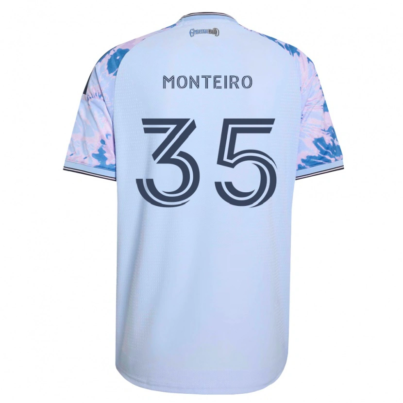 Danxen Hombre Camiseta Jamiro Monteiro #35 Azul Real Blanco Negro 2ª Equipación 2026/27 La Camisa