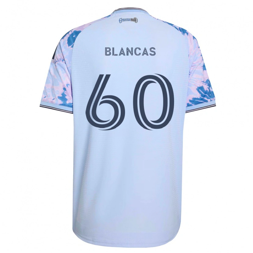 Danxen Hombre Camiseta Eduardo Blancas #60 Azul Real Blanco Negro 2ª Equipación 2026/27 La Camisa
