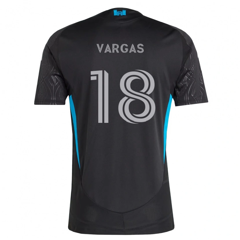 Danxen Hombre Camiseta Kerwin Vargas #18 Negro Blanco Azul Cielo 2ª Equipación 2026/27 La Camisa
