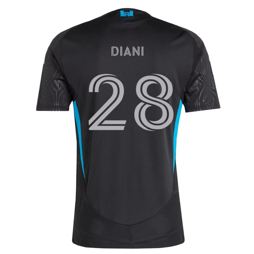 Danxen Hombre Camiseta Djibril Diani #28 Negro Blanco Azul Cielo 2ª Equipación 2026/27 La Camisa