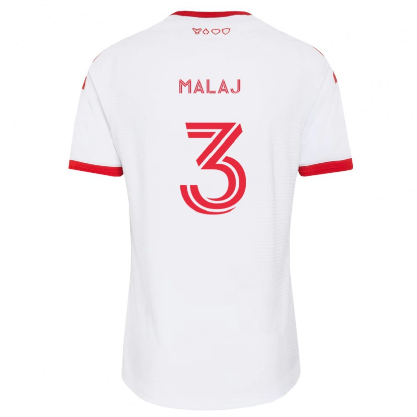 Danxen Hombre Camiseta Albert Malaj #3 Blanco Rojo Negro 2ª Equipación 2026/27 La Camisa