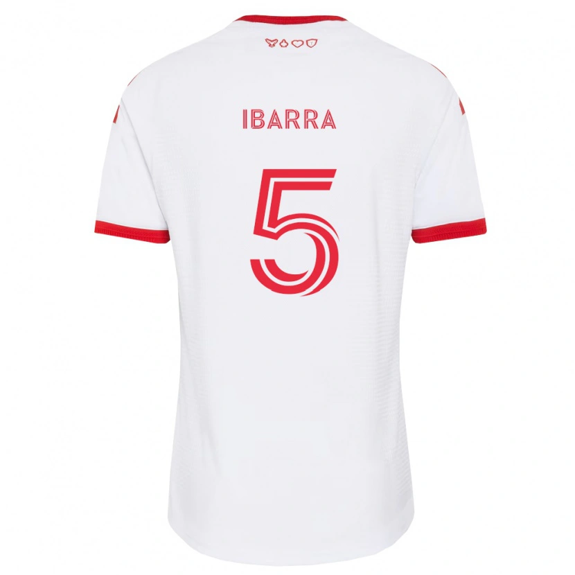 Danxen Hombre Camiseta Franco Ibarra #5 Blanco Rojo Negro 2ª Equipación 2026/27 La Camisa