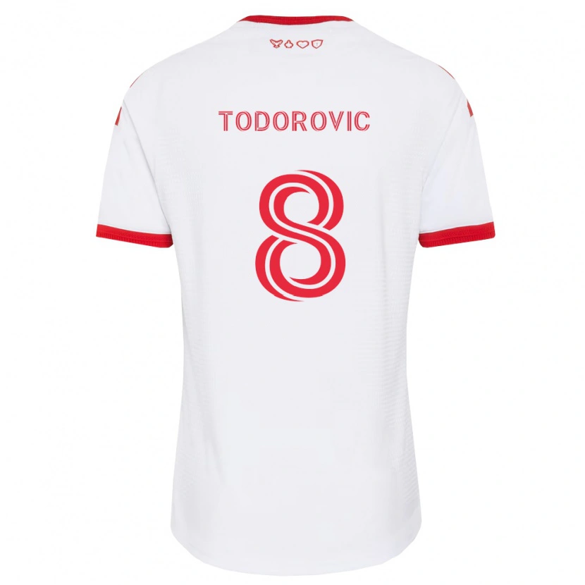 Danxen Hombre Camiseta Luka Todorovic #8 Blanco Rojo Negro 2ª Equipación 2026/27 La Camisa