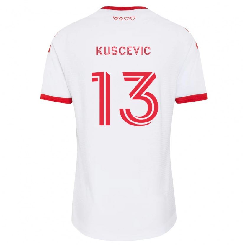 Danxen Hombre Camiseta Benjamín Kuscevic #13 Blanco Rojo Negro 2ª Equipación 2026/27 La Camisa