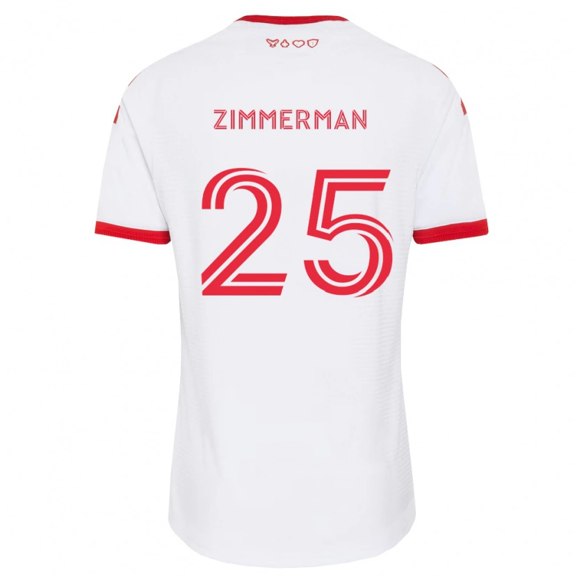 Danxen Hombre Camiseta Walker Zimmerman #25 Blanco Rojo Negro 2ª Equipación 2026/27 La Camisa