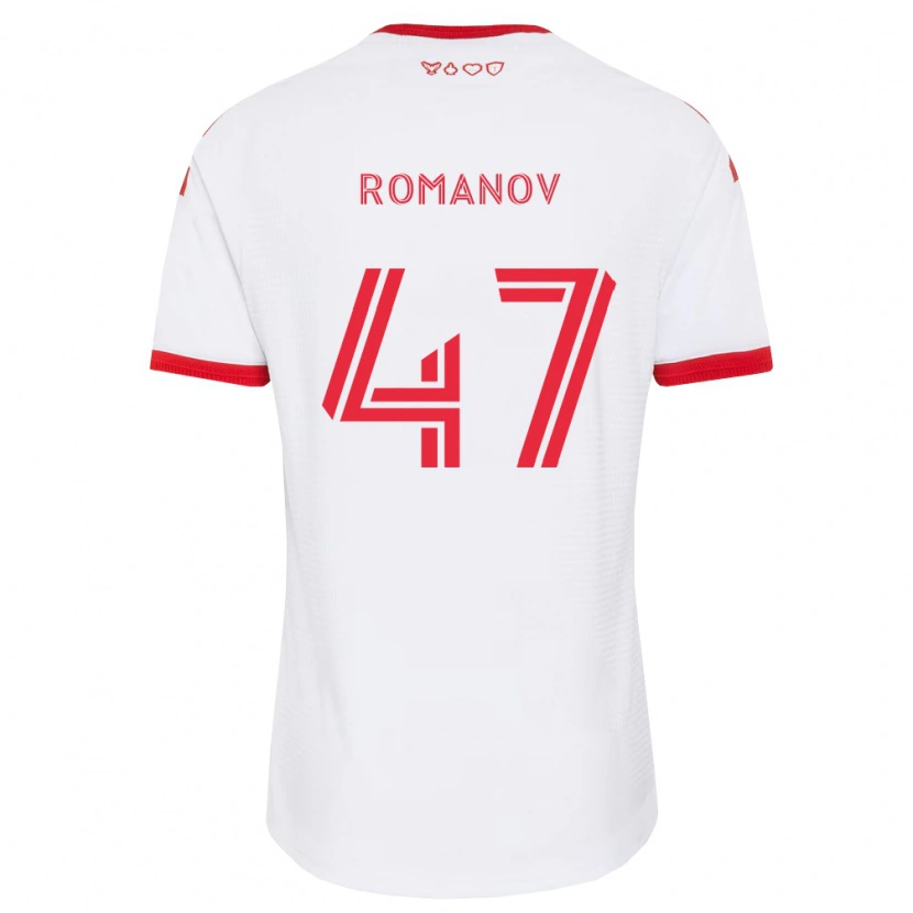 Danxen Hombre Camiseta Alexander Romanov #47 Blanco Rojo Negro 2ª Equipación 2026/27 La Camisa