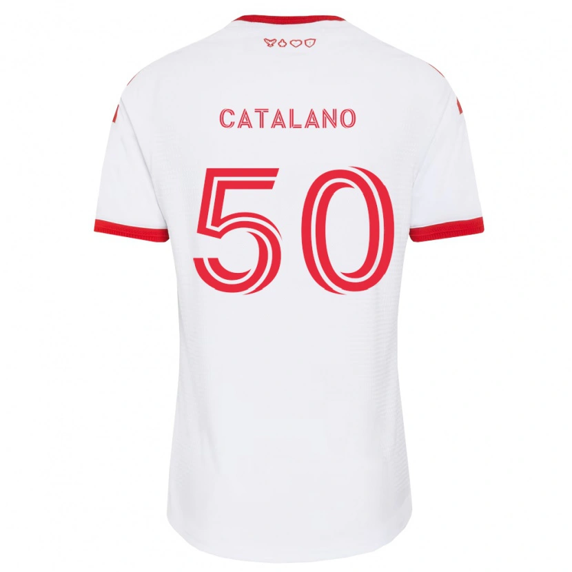 Danxen Hombre Camiseta Gianluca Catalano #50 Blanco Rojo Negro 2ª Equipación 2026/27 La Camisa