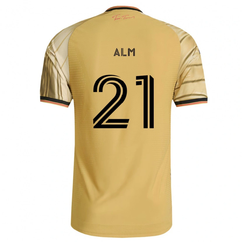 Danxen Hombre Camiseta Rasmus Alm #21 Marrón Amarillo Negro 2ª Equipación 2026/27 La Camisa