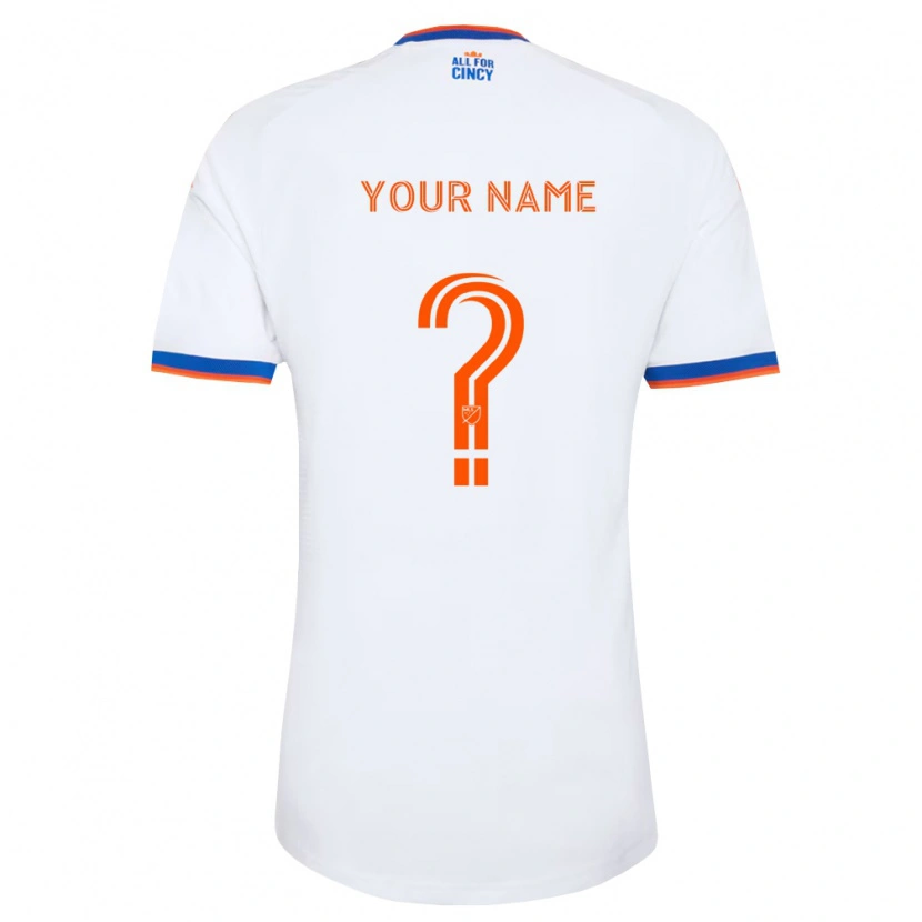 Danxen Hombre Camiseta Su Nombre #0 Blanco Azul Marino Naranja 2ª Equipación 2026/27 La Camisa