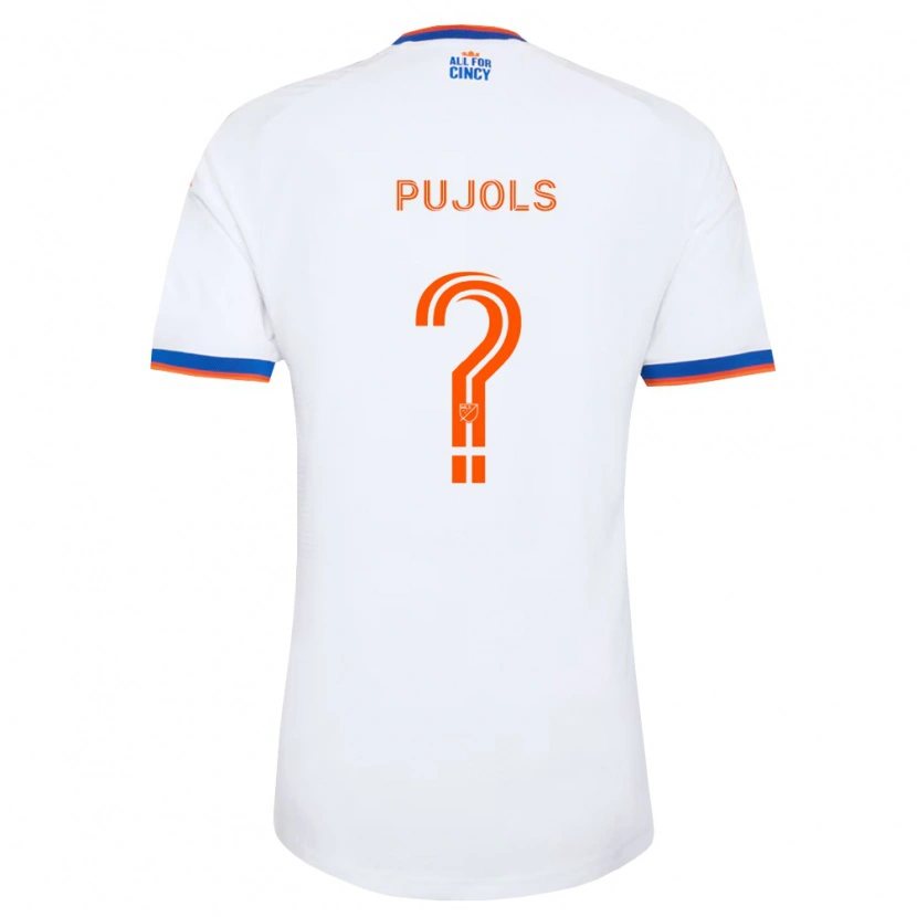 Danxen Hombre Camiseta Pablo Pujols #0 Blanco Azul Marino Naranja 2ª Equipación 2026/27 La Camisa